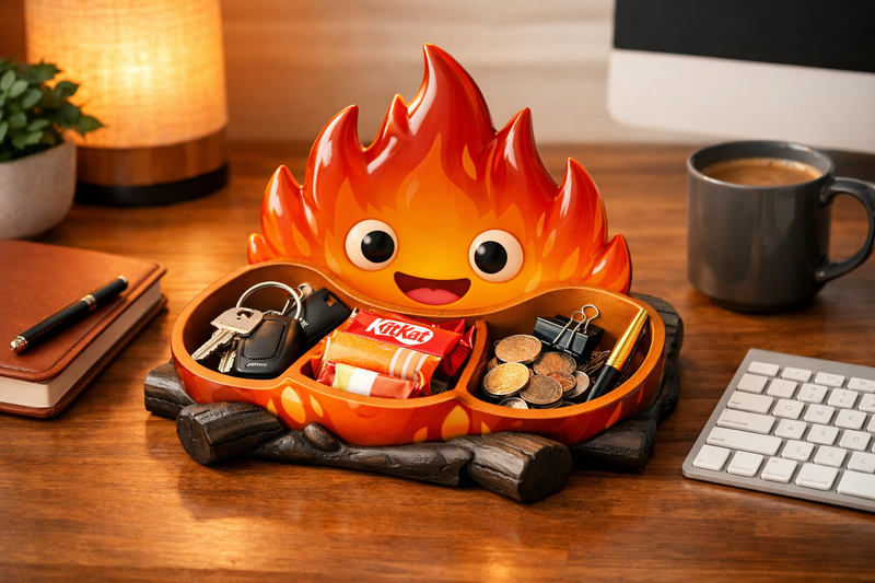 Looking for Unique Desk Decor Calcifer Fire Organizer Tray