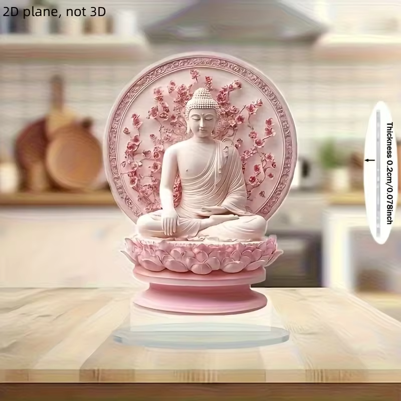 Pink Zen Buddha Statue – Meditation Decor, Spiritual Gift for Home