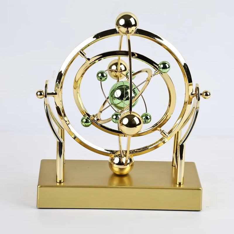 Celestial Orbit Pendulum Kinetic Art Desk Decor - Rotating Sculpture