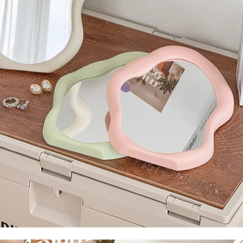 Cream Style Cloud Shaped Makeup Mirror – Decorative Standing Dresser Mirror