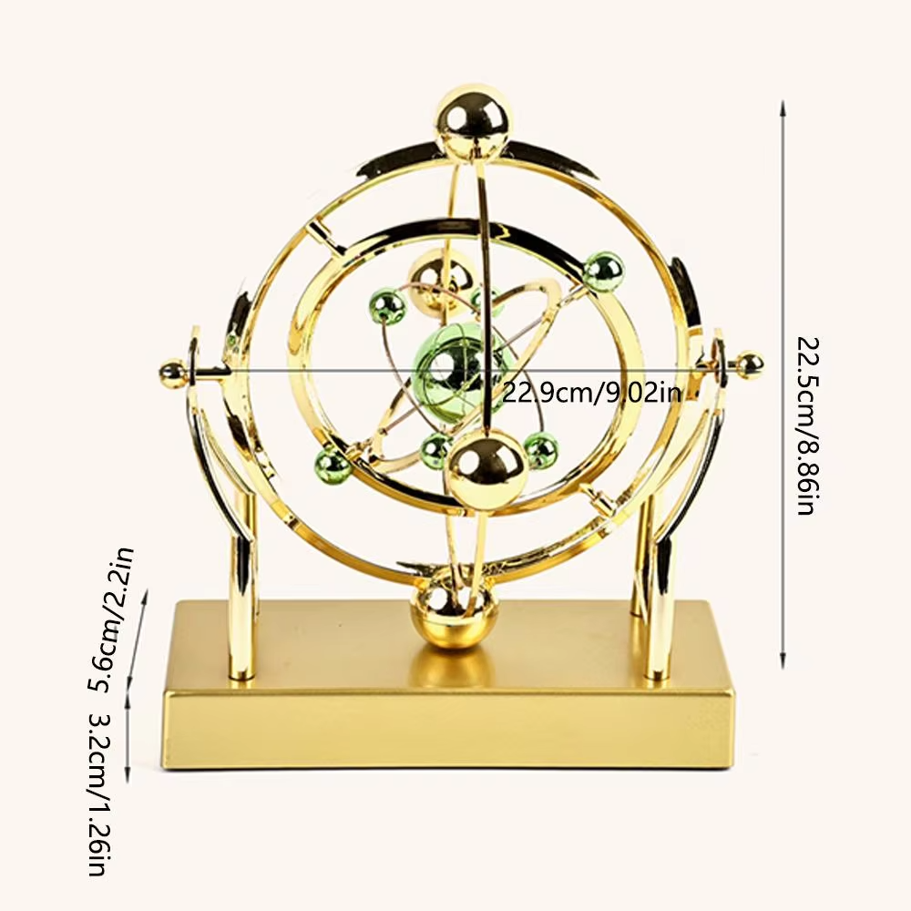 Celestial Orbit Pendulum Kinetic Art Desk Decor - Rotating Sculpture