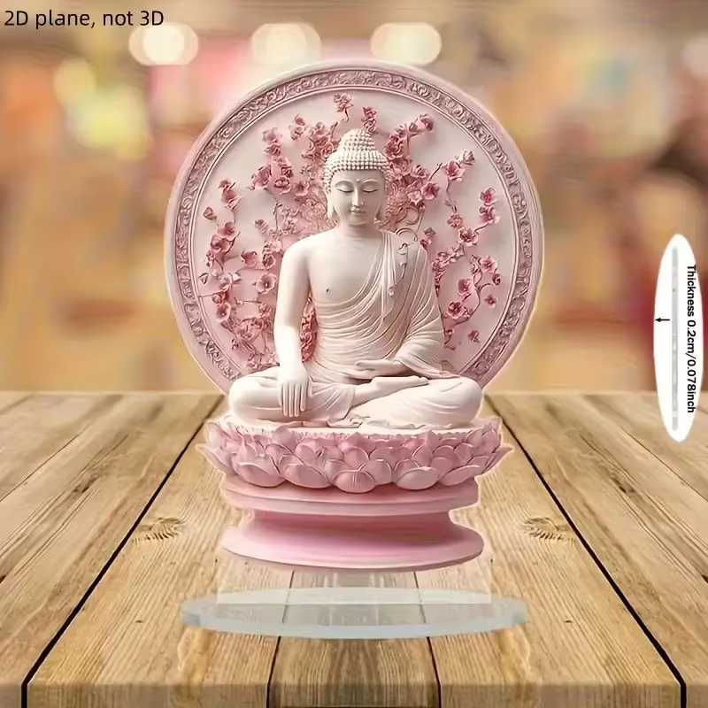 Pink Zen Buddha Statue – Meditation Decor, Spiritual Gift for Home