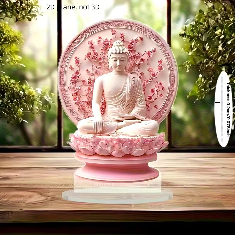 Pink Zen Buddha Statue – Meditation Decor, Spiritual Gift for Home