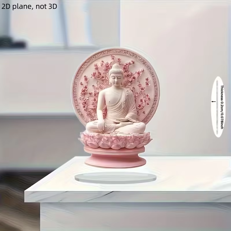 Pink Zen Buddha Statue – Meditation Decor, Spiritual Gift for Home