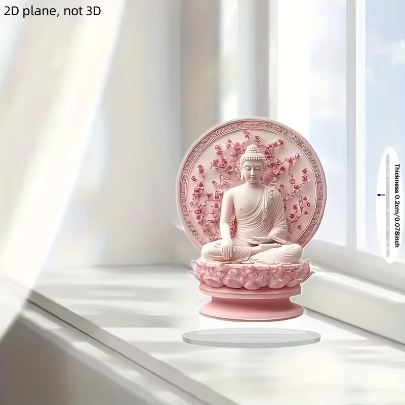 Pink Zen Buddha Statue – Meditation Decor, Spiritual Gift for Home
