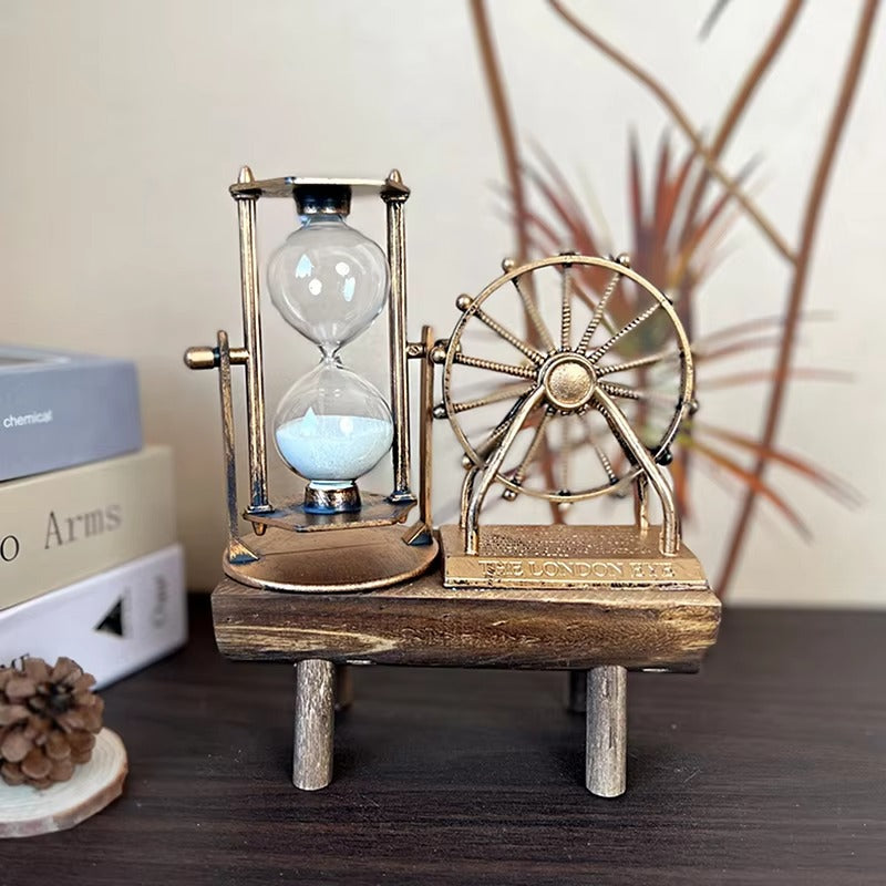 Retro Ferris Wheel Quicksand Hourglass – Creative Student Gift for Desk